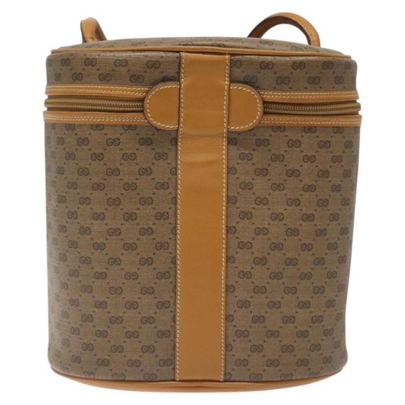 GUCCI Micro GG Supreme Shoulder Bag PVC Beige Gold Auth 126100 - Picture 3 of 16